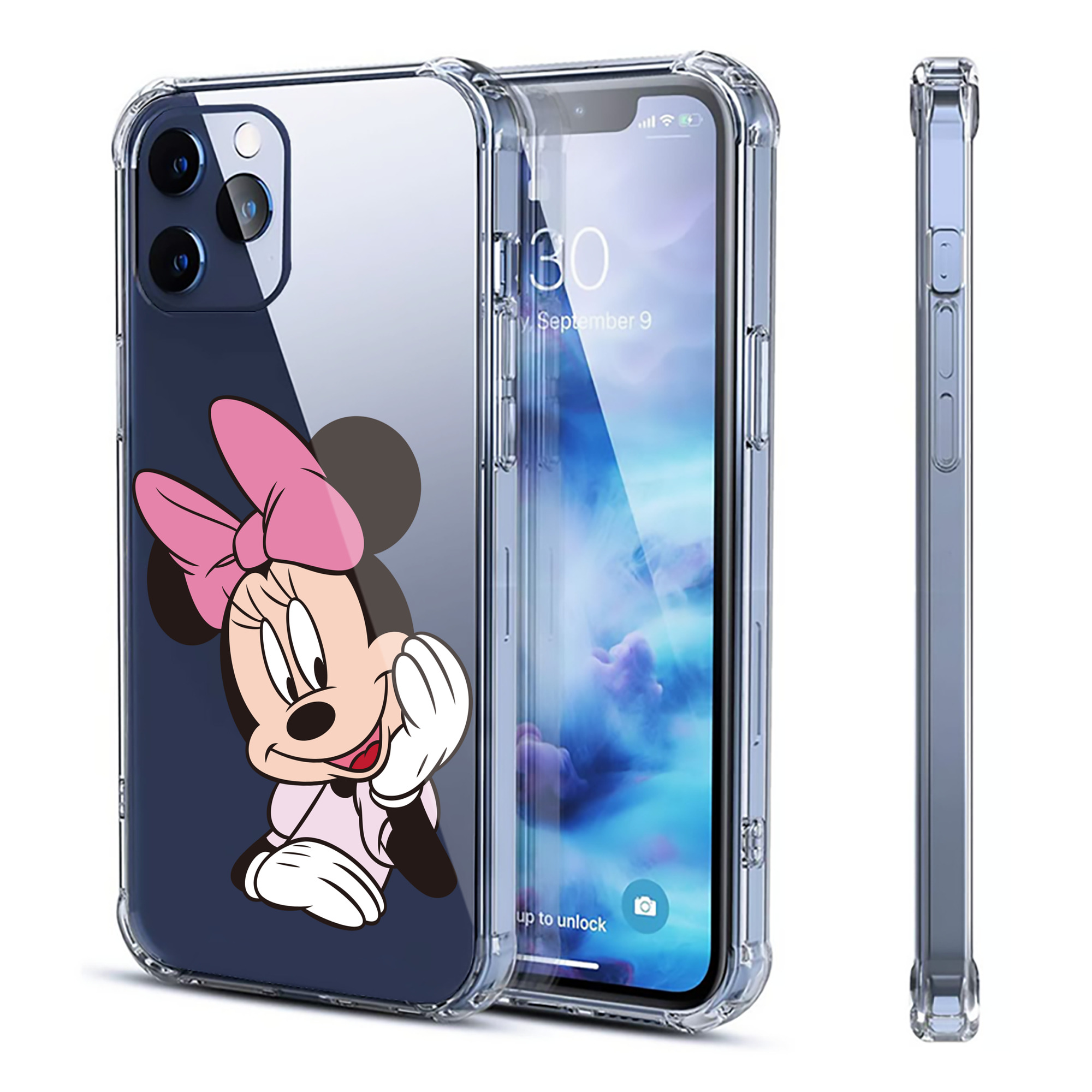 （画像用） ミッキーマウス Mickey Mouse 【iPhone 12シリーズ対応】透明スマホケース（クリアソフトケース）